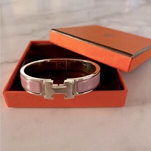 Authentic Hermes Clic Clac H Bracelet PM in Mauve